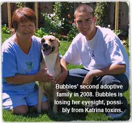 Bubbles with her second adoptive family in 2008 268x250